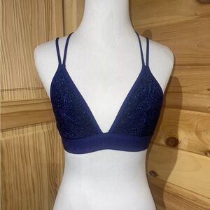 PINK By VICTORIA’S SECRET Royal Blue Unlined Bra Size Small Glitter Shimmer